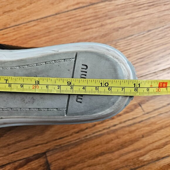 Miu Miu Crystal Cap-Toe Leather Sneaker - Picture 13 of 13